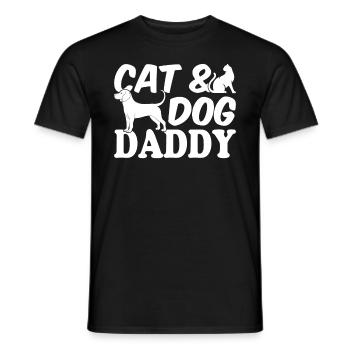 Cat & Dog Daddy - Dog Owner Cat Owner - Men's T-Shirt - black - Front - AI Model Male 178 light (178cm)