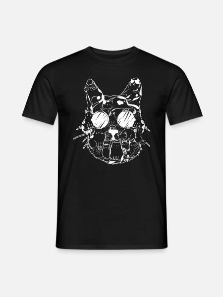 Katzenliebhaber Katzenkopf - Lustige Katzen - Mænd T-shirt - sort