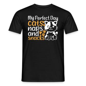 Propriétaire de chat I My Perfect Day Cats Nickerc - T-shirt homme - noir - Devant - AI Model Male 178 light (178cm)