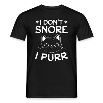 Katzenbesitzer Ich schnarche nicht Ich schnurre Ic - Männer T-Shirt - Schwarz - Vorne - AI Model Male 178 light (178cm)