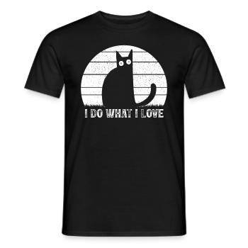 Katzenliebhaber Lustige Katze Meme Ich tue was ich - Männer T-Shirt - Schwarz - Vorne - AI Model Male 178 light (178cm)