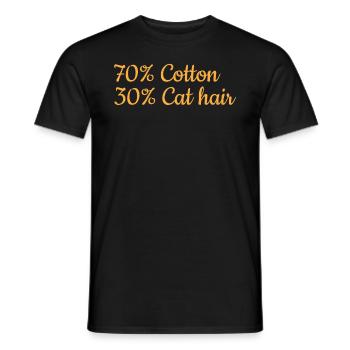 Drôle de chat I 70% Coton 30% Poils de chat I Lus - T-shirt homme - noir - Devant - AI Model Male 178 light (178cm)