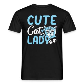 Mignon Chat Lady Cat Propriétaire Mignon Ka - T-shirt homme - noir - Devant - AI Model Male 178 light (178cm)