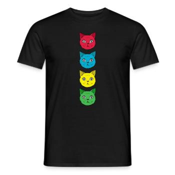 Propriétaire de chat Amoureux des chats Chats mignons - T-shirt homme - noir - Devant - AI Model Male 178 light (178cm)