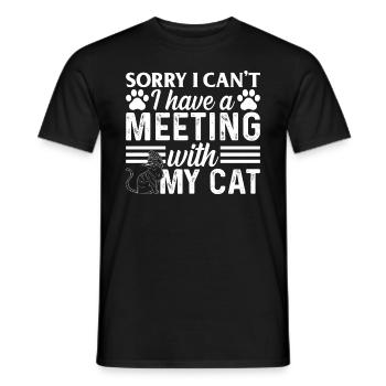 Sorry, ich kann nicht, ich habe ein Treffen mit me - Männer T-Shirt - Schwarz - Vorne - AI Model Male 178 light (178cm)