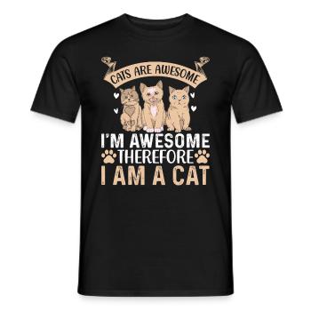 Les chats drôles sont fantastiques Je suis fantastisc - T-shirt homme - noir - Devant - AI Model Male 178 light (178cm)