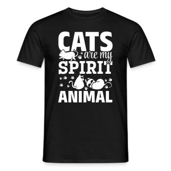 Les chats sont mon animal d’âme que j’aime les chats doux - T-shirt homme - noir - Devant - AI Model Male 178 light (178cm)
