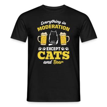 Katzenliebhaber I Alles in Maßen außer Katzen und - Männer T-Shirt - Schwarz - Vorne - AI Model Male 178 light (178cm)