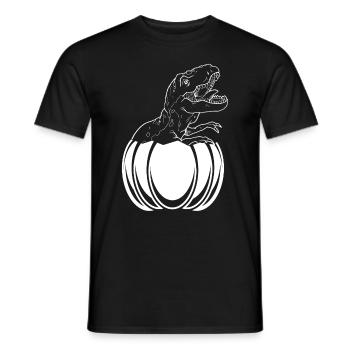Citrouille d’Halloween avec dinosaure Drôle Hellowee - T-shirt homme - noir - Devant - AI Model Male 178 light (178cm)
