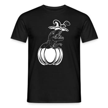 Halloween Kürbis Dino Kürbis Halloween Dinosaurier - Männer T-Shirt - Schwarz - Vorne - AI Model Male 178 light (178cm)