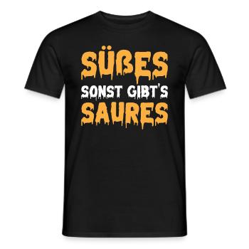 Halloween Süßes Sonst Gibt's Saures I Halloween - Männer T-Shirt - Schwarz - Vorne - AI Model Male 178 light (178cm)