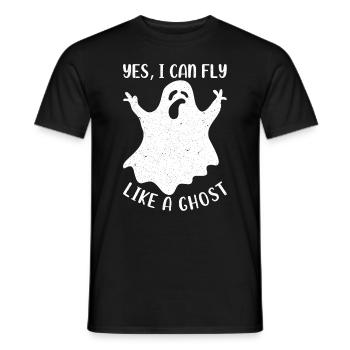 Funny ghost I Yes I can fly like a ghost - Men's T-Shirt - black - Front - AI Model Male 178 light (178cm)