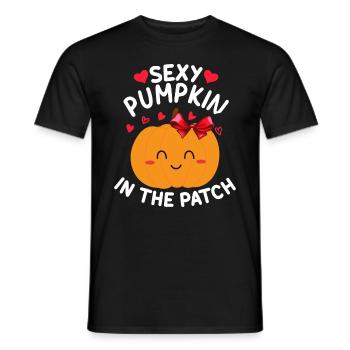 Fête d’Halloween I Citrouille Sexy sur le Trottoir I Sexy K - T-shirt homme - noir - Devant - AI Model Male 178 light (178cm)