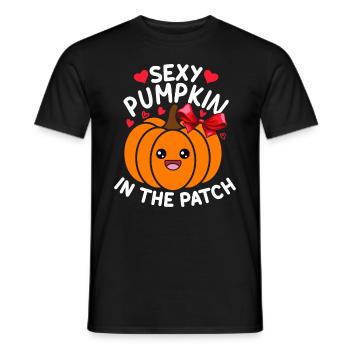 Sexy Pumpkin in Patch I Sexy Pumpkin Halloween Party - Men's T-Shirt - black - Front - AI Model Male 178 light (178cm)