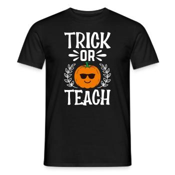 Astuce de citrouille d’Halloween ou teach I Funny Teacher - T-shirt homme - noir - Devant - AI Model Male 178 light (178cm)