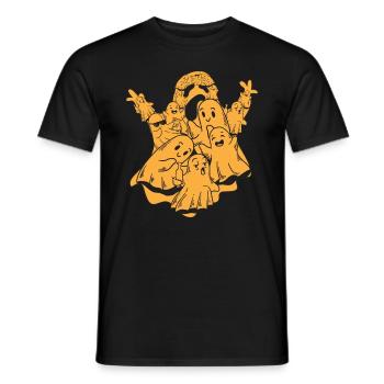Halloween Ghost with Ghosts I Halloween Ghost - Men's T-Shirt - black - Front - AI Model Male 178 light (178cm)