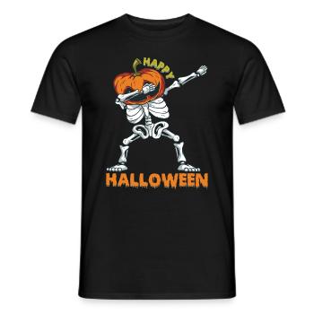 Happy Halloween Skeleton Pumpkin Halloween Dabbing - Männer T-Shirt - Schwarz - Vorne - AI Model Male 178 light (178cm)