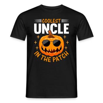 Halloween Drôle Citrouille Oncle Cool plus Cool Oncle dans le - T-shirt homme - noir - Devant - AI Model Male 178 light (178cm)