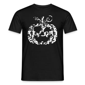 Halloween Pumpkin With Ghosts Pumpkins Spooky Pump - Men's T-Shirt - black - Front - AI Model Male 178 light (178cm)