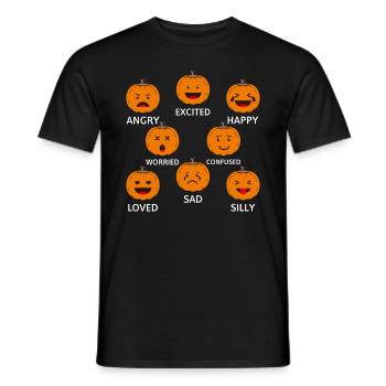 Halloween Pumpkin Emotion I Funny Pumpkins - Men's T-Shirt - black - Front - AI Model Male 178 light (178cm)