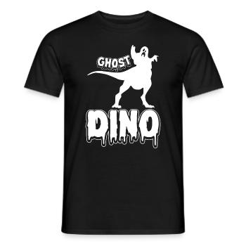 Dino Halloween Ghost Dino I Funny Ghost Dino - Men's T-Shirt - black - Front - AI Model Male 178 light (178cm)