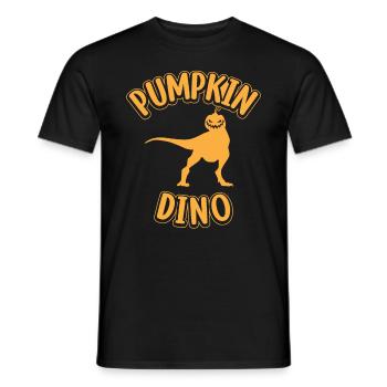 Halloween Dinosaur with Pumpkin I Funny Pumpkin Di - Men's T-Shirt - black - Front - AI Model Male 178 light (178cm)