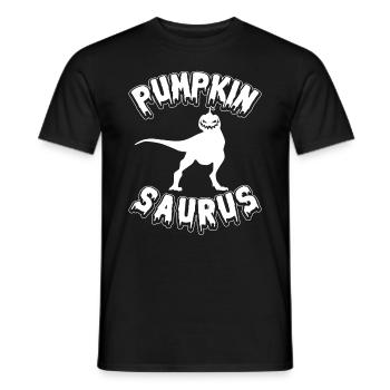 Halloween Pumpkin Dinosaur I Funny Pumpkin Saurus - Men's T-Shirt - black - Front - AI Model Male 178 light (178cm)