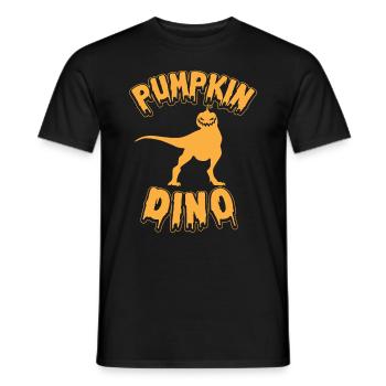 Halloween Pumpkin Dinosaur I Funny Halloween Dinos - Men's T-Shirt - black - Front - AI Model Male 178 light (178cm)