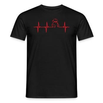 Ghost Heartbeat - Funny Ghost Halloween Ghost - Men's T-Shirt - black - Front - AI Model Male 178 light (178cm)