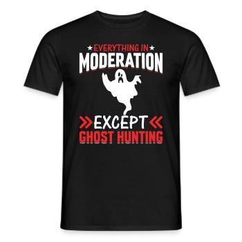 Tout avec modération sauf la chasse aux fantômes - T-shirt homme - noir - Devant - AI Model Male 178 light (178cm)