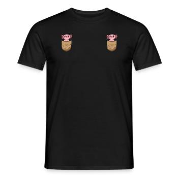 Axolotl Chest Pocket Cute Axolotl Kawaii Axolotl - Men's T-Shirt - black - Front - AI Model Male 178 light (178cm)