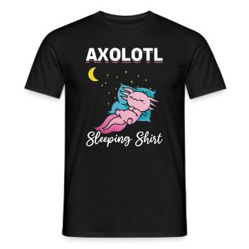 Axolotl Sleeping Shirt Axolotl Schlafshirt Axolotl - Men's T-Shirt - black - Front - AI Model Male 178 light (178cm)