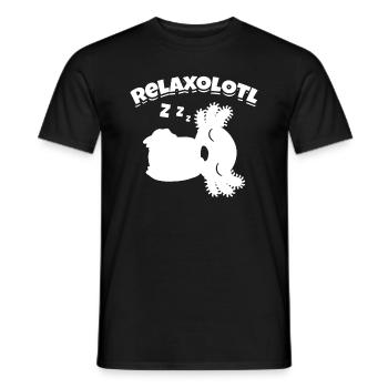 Drôle d’Axolotl Relaxant - Axolotl Relaxolotl - T-shirt homme - noir - Devant - AI Model Male 178 light (178cm)