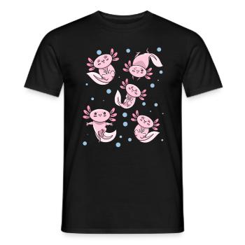 Axolotl Beaucoup d’Axolotls Mignon Axolotl Amoureux Axolotls - T-shirt homme - noir - Devant - AI Model Male 178 light (178cm)