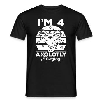 Axolotl I'm 4 And Axolotly Amazing - Axolotl 4 Bir - Men's T-Shirt - black - Front - AI Model Male 178 light (178cm)