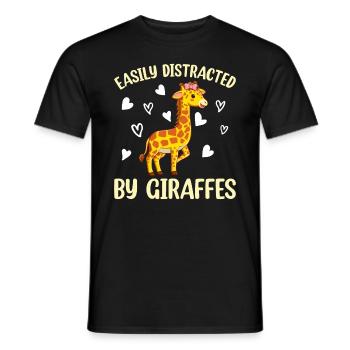 Girafe Je Facilement Distrait Par Girafes I Mignon Gir - T-shirt homme - noir - Devant - AI Model Male 178 light (178cm)