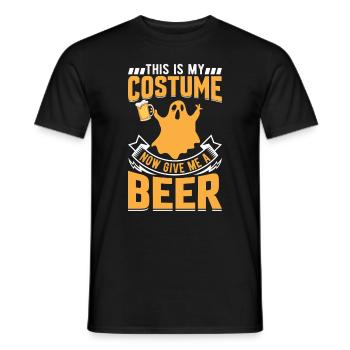This Is My Costume Now Give Me A Beer - Halloween - Men's T-Shirt - black - Front - AI Model Male 178 light (178cm)