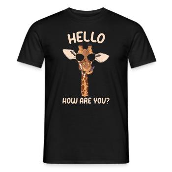 Giraffe Lover Giraffe Hello How Are You - Funny Gi - Men's T-Shirt - black - Front - AI Model Male 178 light (178cm)