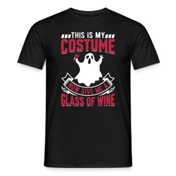 This Is My Costume Now Give Me A Glass Of Wine - Men's T-Shirt - black - Front - AI Model Male 178 light (178cm)