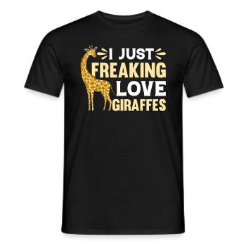 Zoo Girafe I Just Freaking Love Girafes - T-shirt homme - noir - Devant - AI Model Male 178 light (178cm)