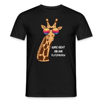 Giraffe Lustig Was Geht Ab Ihr Flitzpiepen Giraffe - Männer T-Shirt - Schwarz - Vorne - AI Model Male 178 light (178cm)