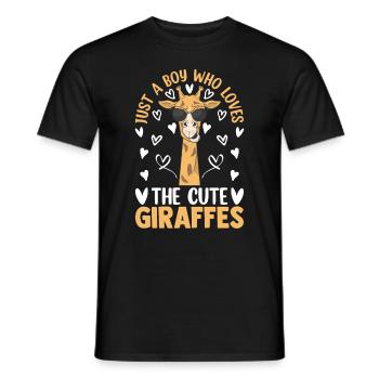 Girafe - Juste un garçon qui aime les girafes mignonnes - T-shirt homme - noir - Devant - AI Model Male 178 light (178cm)