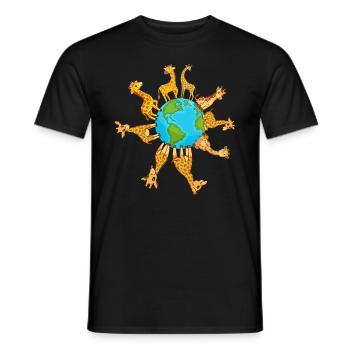 Giraffe Earth Day Giraffes Earth Day Giraffes - Männer T-Shirt - Schwarz - Vorne - AI Model Male 178 light (178cm)