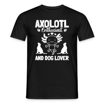 Passionné d’Axolotl et amoureux des chiens - T-shirt homme - noir - Devant - AI Model Male 178 light (178cm)
