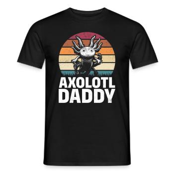 Axolotl Papa Axolotl Amoureux Kawaii Axolotl - T-shirt homme - noir - Devant - AI Model Male 178 light (178cm)
