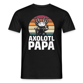 Axolotl Papa Kawaii Axolotl Lover Funny Axolotl - Men's T-Shirt - black - Front - AI Model Male 178 light (178cm)