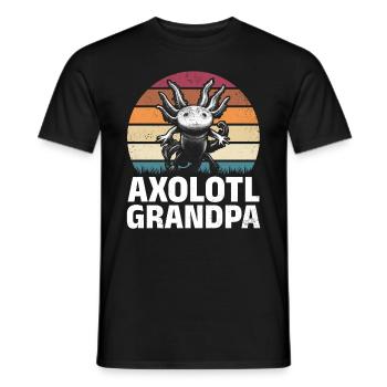 Axolotl Grandpa Axolotl Lover Kawaii Axolotl - Men's T-Shirt - black - Front - AI Model Male 178 light (178cm)