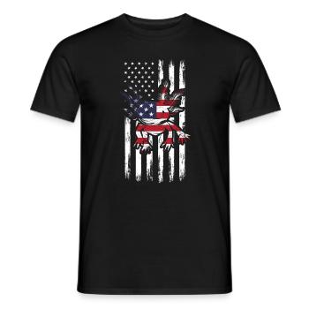 Axolotl Drapeau américain Kawaii Axolotl Drapeau américain - T-shirt homme - noir - Devant - AI Model Male 178 light (178cm)