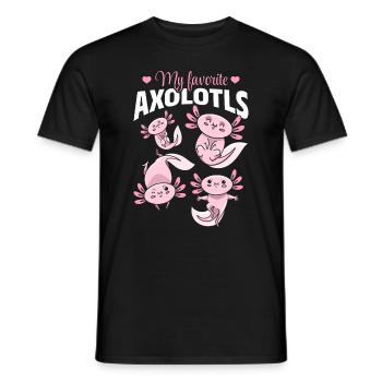 Kawaii Axolotls Mignon Axolotls - T-shirt homme - noir - Devant - AI Model Male 178 light (178cm)