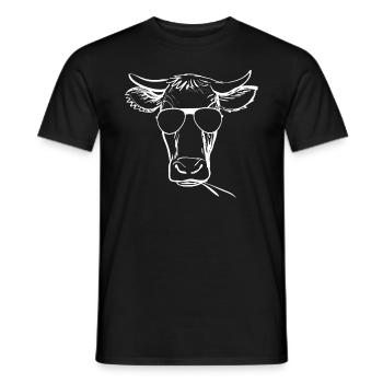 Tête de vache laitière Drôle tête de vache - Cow Farmer Farm Fa - T-shirt homme - noir - Devant - AI Model Male 178 light (178cm)